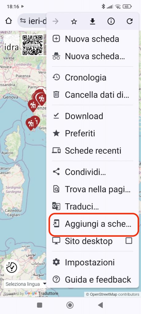 Cliccare su "Aggiungi a schermata Home"