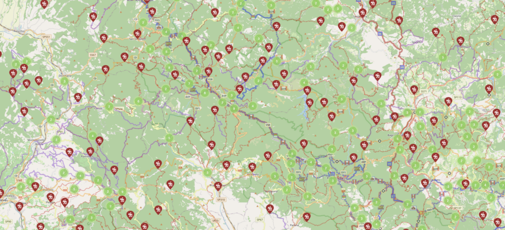 Sentieri presenti nell'area del Parco Nazionale delle Foreste Casentinesi