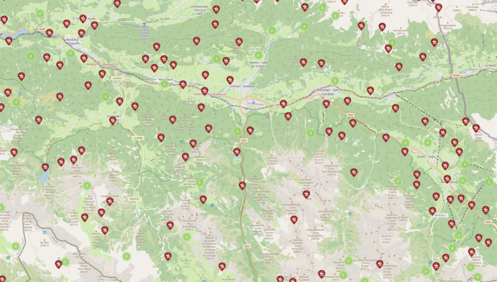 Sentieri presenti nell'area del Lago di Dobbiaco