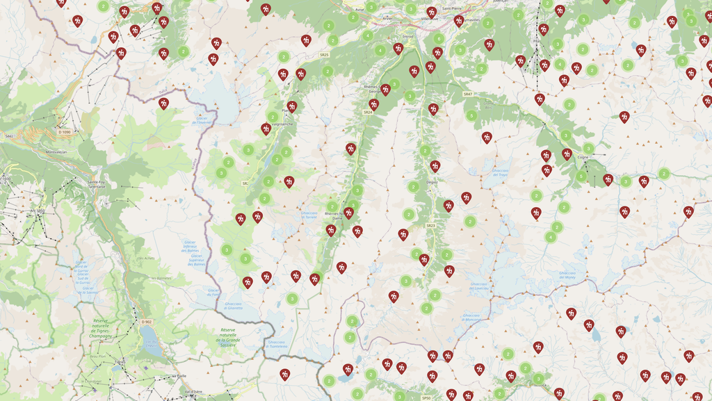 Sentieri presenti nell'area della Val di Rhèmes