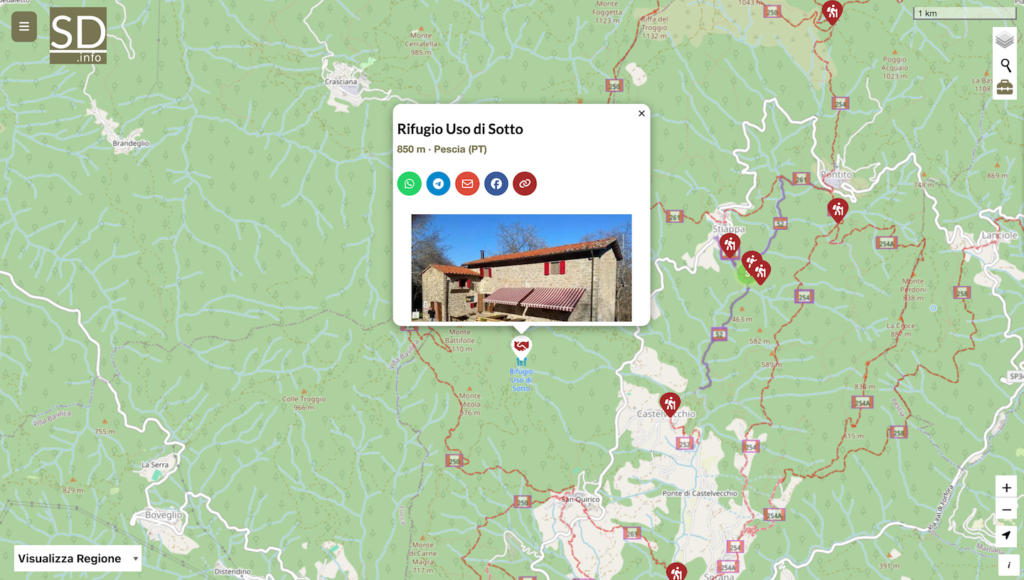 Un esempio del marker Sponsor sulla mappa di Sentieri Digitali