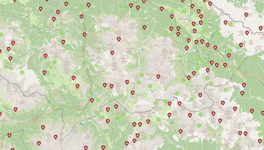 Sentieri presenti nell'area della Val Pusteria